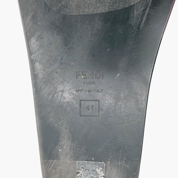 Fendi x Sarah Coleman Vertigo FF Slide Sandals Size 41 US 11 Pink Satin Green - Picture 15 of 15